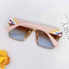 Mắt Kính Thời Trang Nữ - Kính Fendi Nữ Vuông Màu Ombre Trà Xanh Cao Cấp Full Box 9930