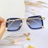 Mắt Kính Thời Trang Nữ - Kính Fendi Nữ Vuông Màu Xanh Đen Tràn Viền Gọng Kim Loại Mã 7065