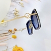 Mắt Kính Thời Trang Nữ - Kính Fendi Nữ Vuông Màu Xanh Đen Tràn Viền Gọng Kim Loại Mã 7065