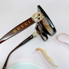 Mắt Kính Thời Trang Nữ - Kính Gucci Nữ Cao Cấp Tròng Vuông Màu Nâu 8932 Fullbox