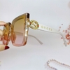 Mắt Kính Thời Trang Nữ - Kính Gucci Nữ Cao Cấp Tròng Vuông Ombre Hồng Mix Trà Nhẹ 8932 Full Box