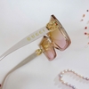 Mắt Kính Thời Trang Nữ - Kính Gucci Nữ Cao Cấp Tròng Vuông Ombre Hồng Mix Trà Nhẹ 8932 Full Box