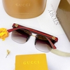 Mắt Kính Thời Trang Nữ - Kính Gucci Nữ Màu Nâu Mận Gọng Sọc Đỏ Logo Full Box - Mã 6002