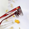 Mắt Kính Thời Trang Nữ - Kính Gucci Nữ Màu Nâu Mận Gọng Sọc Đỏ Logo Full Box - Mã 6002