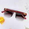 Mắt Kính Thời Trang Nữ - Kính Gucci Nữ Màu Nâu Mận Gọng Sọc Đỏ Logo Full Box - Mã 6002