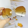 Mắt Kính Thời Trang Nữ - Kính Gucci Nữ Màu Nâu Trà Tròng Vuông Cao Cấp Full Box Mã 2438