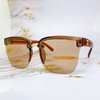 Mắt Kính Thời Trang Nữ - Kính Gucci Nữ Màu Trà Gọng Sọc Đỏ Logo FullBox - Mã 6002