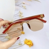 Mắt Kính Thời Trang Nữ - Kính Gucci Nữ Màu Trà Gọng Sọc Đỏ Logo FullBox - Mã 6002