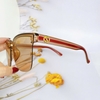 Mắt Kính Thời Trang Nữ - Kính Gucci Nữ Màu Trà Gọng Sọc Đỏ Logo FullBox - Mã 6002