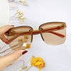 Mắt Kính Thời Trang Nữ - Kính Gucci Nữ Màu Trà Gọng Sọc Đỏ Logo FullBox - Mã 6002