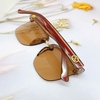 Mắt Kính Thời Trang Nữ - Kính Gucci Nữ Màu Trà Gọng Sọc Đỏ Logo FullBox - Mã 6002