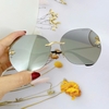 Mắt Kính Thời Trang Nữ - Kính Gucci Nữ Tráng Gương Bạc Tròng Vuông Cao Cấp Mã 2438