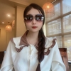 Mắt Kính Thời Trang Nữ - Kính Gucci Nữ Tròng Bầu Màu Đen Cao Cấp Full Box Mã 8059