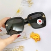 Mắt Kính Thời Trang Nữ - Kính Gucci Nữ Vuông Đen Mặt Cắt Bầu Đính Ong Full Box Mã 829