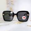 Mắt Kính Thời Trang Nữ - Kính Gucci Nữ Vuông Đen Mặt Cắt Bầu Đính Ong Full Box Mã 829