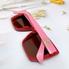 Mắt Kính Thời Trang Nữ - Kính Gucci Nữ Vuông Đen Nâu Gọng Hồng Form Nhỏ Cao Cấp Mã 3965