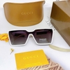 Mắt Kính Thời Trang Nữ - Kính Gucci Nữ Vuông Đen Viền Trắng Gọng Kim Loại Cao Cấp Mã X6077
