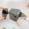 Mắt Kính Thời Trang Nữ - Kính Gucci Nữ Vuông Màu Đen Khói Tràn Viền Gọng Kem Sữa Cao Cấp 2206