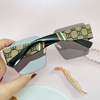 Mắt Kính Thời Trang Nữ - Kính Gucci Nữ Vuông Màu Đen Khói Tràn Viền Gọng Kem Sữa Cao Cấp 2206