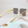 Mắt Kính Thời Trang Nữ - Kính Gucci Nữ Vuông Màu Đen Khói Tràn Viền Gọng Trắng Ngà Cao Cấp Mã 2206
