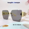 Mắt Kính Thời Trang Nữ - Kính Gucci Nữ Vuông Màu Đen Khói Tràn Viền Gọng Trắng Ngà Cao Cấp Mã 2206