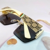 Mắt Kính Thời Trang Nữ - Kính Gucci Nữ Vuông Màu Đen Khói Tràn Viền Gọng Trắng Ngà Cao Cấp Mã 2206