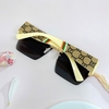 Mắt Kính Thời Trang Nữ - Kính Gucci Nữ Vuông Màu Đen Khói Tràn Viền Gọng Trắng Ngà Cao Cấp Mã 2206