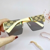 Mắt Kính Thời Trang Nữ - Kính Gucci Nữ Vuông Màu Đen Khói Tràn Viền Gọng Trắng Ngà Cao Cấp Mã 2206