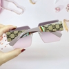 Mắt Kính Thời Trang Nữ - Kính Gucci Nữ Vuông Màu Hồng Tím Khói Tràn Viền Gọng Sữa Cao Cấp Mã 2206