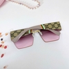 Mắt Kính Thời Trang Nữ - Kính Gucci Nữ Vuông Màu Hồng Tím Khói Tràn Viền Gọng Sữa Cao Cấp Mã 2206