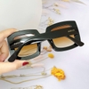 Mắt Kính Thời Trang Nữ - Kính Gucci Nữ Vuông Màu Nâu Cao Cấp Full Box Mã 827