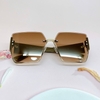 Mắt Kính Thời Trang Nữ - Kính Gucci Nữ Vuông Màu Nâu Tràn Viền Gọng Sữa Cao Cấp Mã 2206