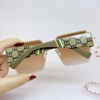 Mắt Kính Thời Trang Nữ - Kính Gucci Nữ Vuông Màu Nâu Tràn Viền Gọng Sữa Cao Cấp Mã 2206