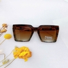 Mắt Kính Thời Trang Nữ - Kính Gucci Nữ Vuông Nâu Hổ Phách Gọng Kim Loại Cao Cấp X6077 Full Box