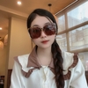 Mắt Kính Thời Trang Nữ - Kính Gucci Nữ Vuông Nâu Hổ Phách Mặt Cắt Gọng Kim Loại Cao Cấp Kèm Hộp X6026