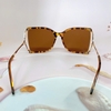 Mắt Kính Thời Trang Nữ - Kính Gucci Nữ Vuông Nâu Hổ Phách Mặt Cắt Gọng Kim Loại Cao Cấp Kèm Hộp X6026