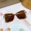 Mắt Kính Thời Trang Nữ - Kính Gucci Nữ Vuông Nâu Hổ Phách Mặt Cắt Gọng Kim Loại Cao Cấp Kèm Hộp X6026