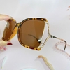 Mắt Kính Thời Trang Nữ - Kính Gucci Nữ Vuông Nâu Hổ Phách Mặt Cắt Gọng Kim Loại Cao Cấp Kèm Hộp X6026