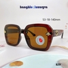 Mắt Kính Thời Trang Nữ - Kính Gucci Nữ Vuông Nâu Mặt Cắt Bầu Đính Ong Full Box 829