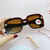 Mắt Kính Thời Trang Nữ - Kính Gucci Nữ Vuông Nâu Mặt Cắt Bầu Đính Ong Full Box 829