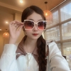 Mắt Kính Thời Trang Nữ - Kính Gucci Nữ Vuông Ombre Hồng Mặt Cắt Gọng Kim Loại Cao Cấp Kèm Hộp X6026
