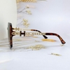 Mắt Kính Thời Trang Nữ - Kính Hermes Nữ Vuông Nâu Hổ Phách Gọng Chữ H Phối Mắc Xích