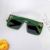 Mắt Kính Thời Trang Nữ - Kính Louis Vuitton Nữ Vuông Đen Gọng Xanh Tròng Polarized 2663