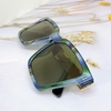 Mắt Kính Thời Trang Nữ - Kính Louis Vuitton Nữ Vuông Xanh Rêu Gọng Kim Loại Cao Cấp 6017