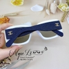 Mắt Kính Thời Trang Nữ - Kính Nữ Chanel Vuông Tròng Khói Gọng Bọc Jean Xanh Đen Mã 6121