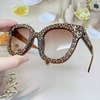 Mắt Kính Thời Trang Nữ - Kính Râm Nữ Màu Nâu Đính Ngôi Sao Cao Cấp 5700