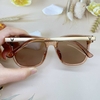 Mắt Kính Thời Trang Nữ - Kính V Nữ Màu Trà Gọng Kim Loại Cao Cấp Mã 5504