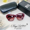 Mắt Kính Thời Trang Nữ Mắt Mèo - Kính Chanel Nữ Đỏ Mận Gọng Đính Logo Hãng