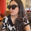 Mắt Kính Thời Trang Nữ Mắt Mèo - Kính Chanel Nữ Màu Đen Gọng Đính Logo