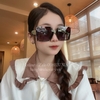 Mắt Kính Thời Trang Nữ Tròng Vuông - Kính Chanel Nữ Màu Đen Gọng Màu Xanh Bơ Mã 6023